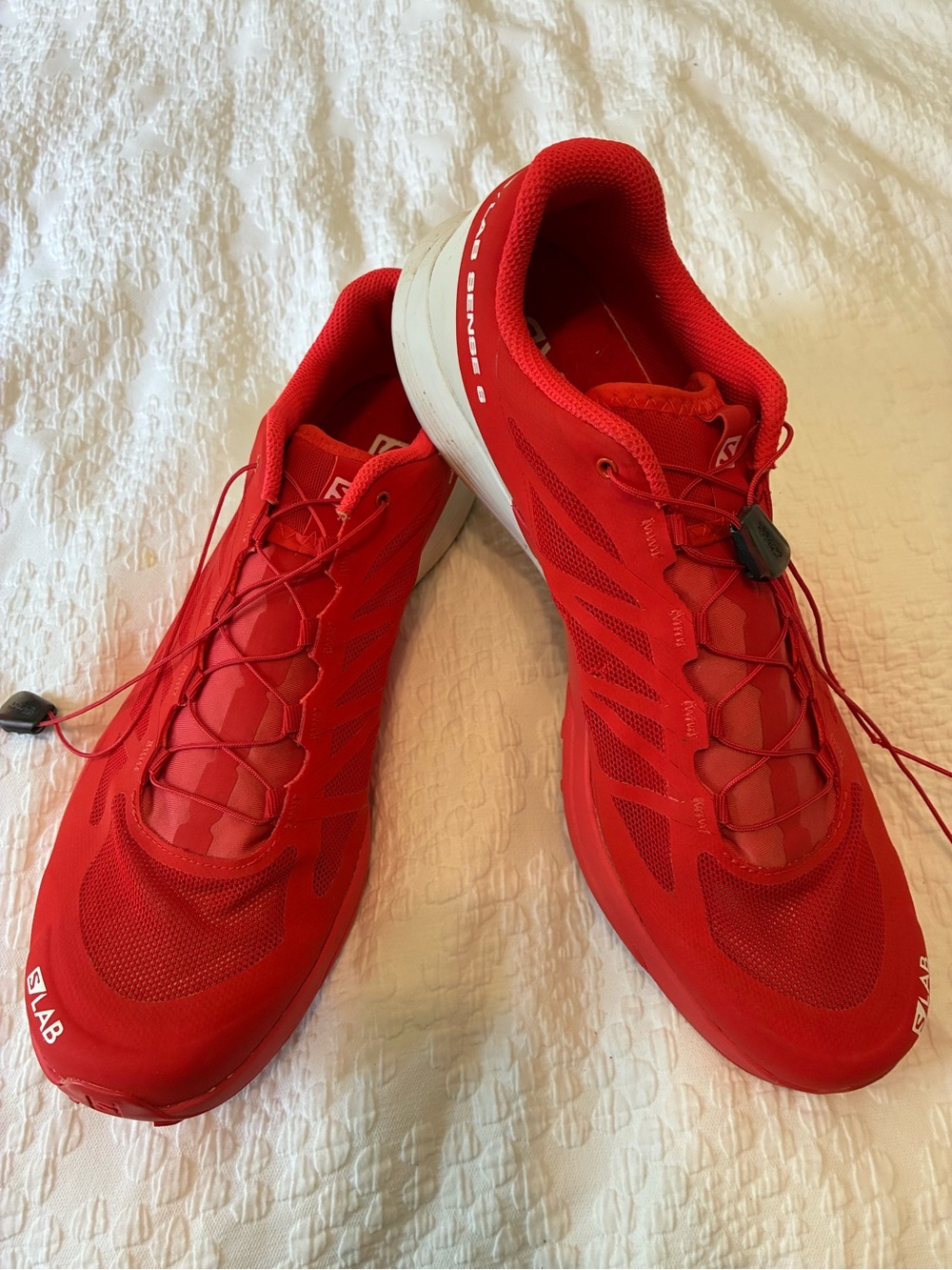 SALOMON S/LAB Sense 6 Red Sneakers Shoes Sz 13 GOOD CONDITION